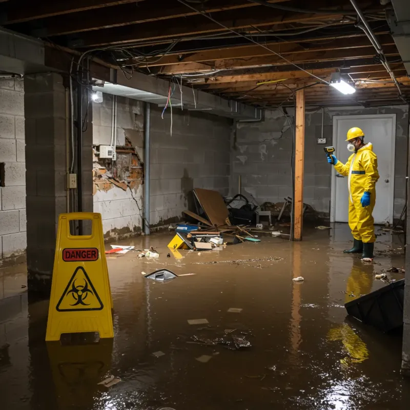 Flooded Basement Electrical Hazard in Punta Rassa, FL Property